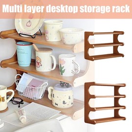 Multi Layer Desktop Storage Rack, Desktop Storage Small Rack, Organizing Countertop, Suitable For Kitchen/office/desk, Available In Multiple Scenarios, Cup Display Rack - Color: four layers