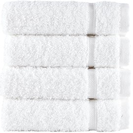 Hawmam Linen Washcloth Linen Set Premium Original Turkish Cotton, Hotel Quality for Maximum Softness & Absorbency Face Towels for Hand, Kitchen & Cleaning (White Washcloths Set)