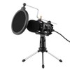 Video Microphone Kit with Mini Microphone Tripod Shock Mount Pop