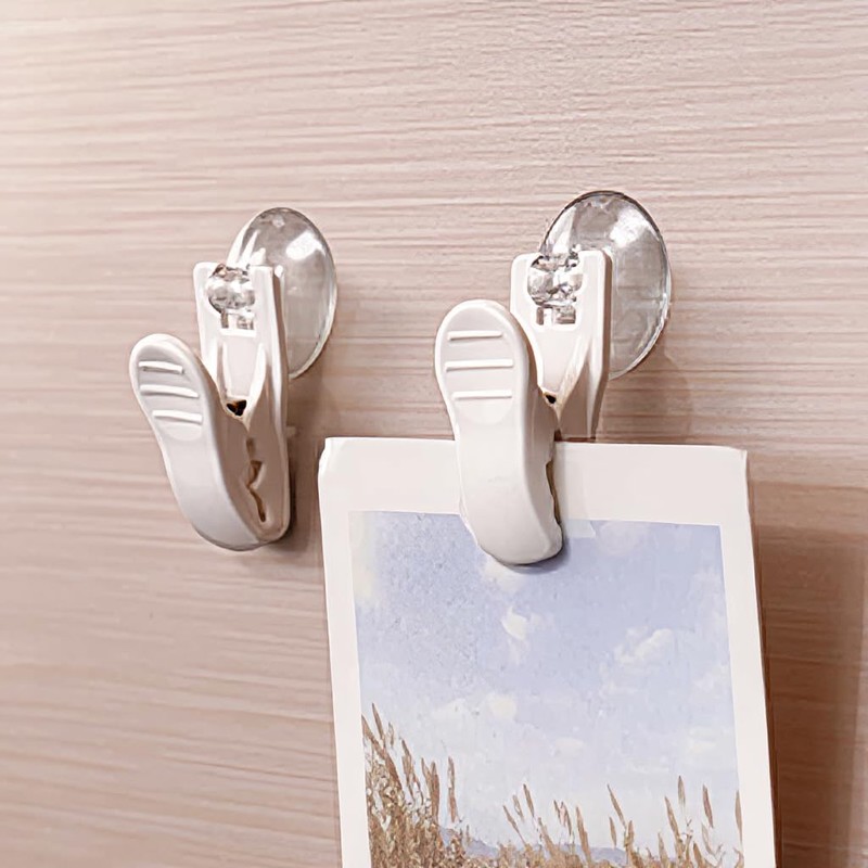 (4 Pack) Suction Cup Hook Clips - Multi-Purpose Non-Trace Wall-Sticking