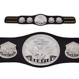 sszhixin Championship Belt Adult, Wrestling Championship Belt, Large Leather Champion Trophy Championship Leather Belt Heavy Award Gift Prize(slivery)
