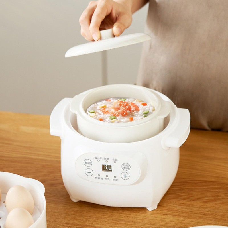 Electric Stew Pot 1L 200W with Ceramic Liner, Slow Cooker