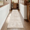 2x8 Hallway Runner Rug Washable Beige Neutral Vintage Distressed
