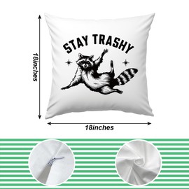 Funny Raccoon Throw Pillows Funny Cute Raccoon Bed Or Sofa Pillows Raccoon Gifts for Girls Raccoon Lovers Raccoon Gifts Soft Flannel Fluffy Couch Pillow Covers for Home Sofa Meeting room Office