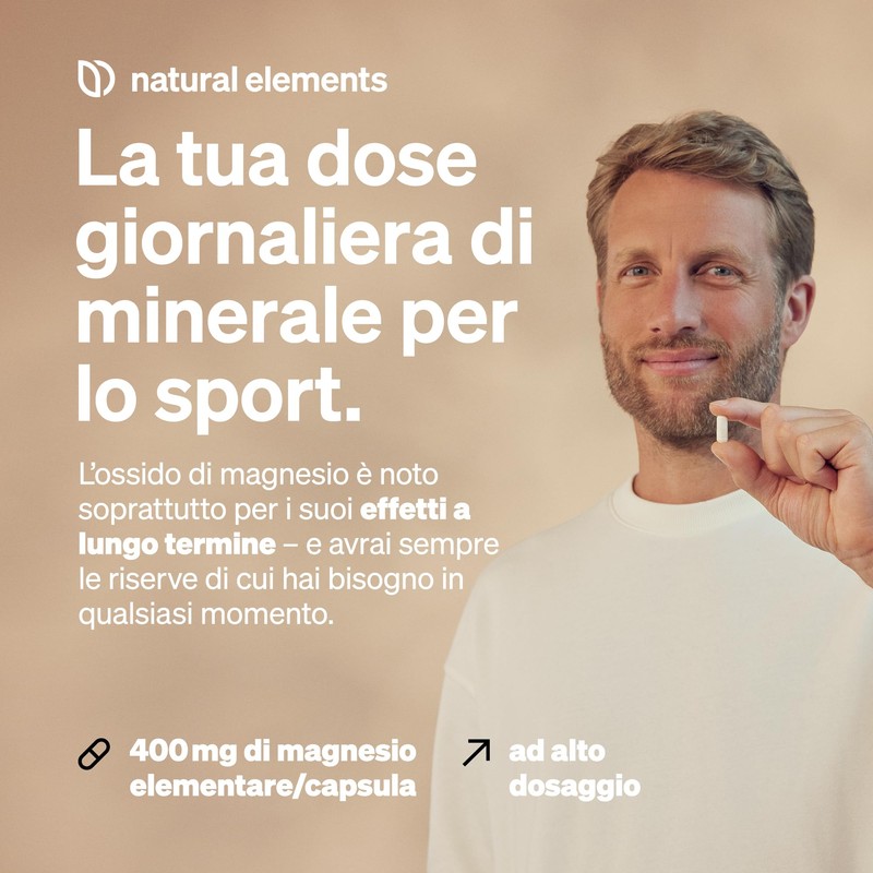 natural elements Magnesio – 365 capsule – 667 mg di
