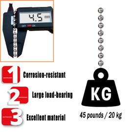 #10 Beaded Ball Chain (4.5mm) – 16.4 Feet Spool & 8pcs Connector Clasps for Roller Shade Chain, Vertical Window Blinds, Dog Tag Chain, DIY Projects, Plumbing and Industrial Equipment Labeling