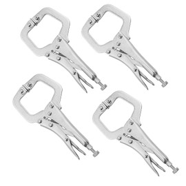 ZONADAH (Set of 4) Heavy-Duty 6" Locking C-Clamp with Swivel Pads - Steel Plier Vice for Welding and Woodworking Projects - Secure and Versatile C Clamp Welding Vise Tools