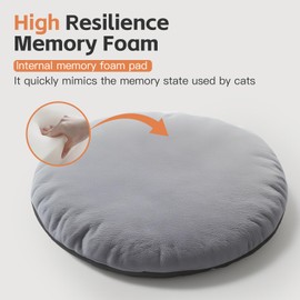 Cat Bed Kitten Bed, Washable Round Cat Beds for Indoor Cats, Super Soft Faux Rabbit Fur Small Kitten Bed for Puppy and kitten, Fluffy Inner Mat Filling Memory Foam with Anti-Slip Bottom (Gray)