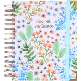 Agenda 2025 January to December - A5 (16.5x20.5 cm), Daily Planner, Annual Organizer, Spanish and English, Monthly Side Index, Double Wire-o Binding - FSC Mix AEN-COC-000243 - Takenote Emma