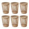 6 PCS Woven Cup Holders Anti Scald Hollow Straw Woven