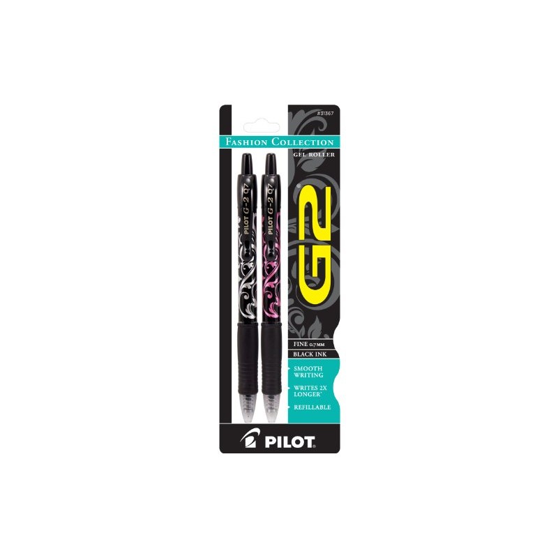 Pilot 31367 0.7mm Black Ink G2 Gel Roller Assorted Styles