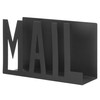 MyGift Modern Black Metal Mail Holder Countertop Organizer with Cutout