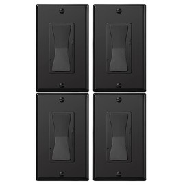KEYGMA Black 0-10V LED Dimmer Switch for LED Lights, Single-Pole or 3-Way, Halogen and Incandescent Bulbs, Wallplate Included, ETL Listed