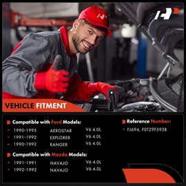 A-Premium - Juego de 6 inyectores de combustible compatibles con Ford Explorer 1991-1992, Ranger 1990-1992, Aerostar 1990-1995 y Mazda Navajo 1991-1992, 4.0L, reemplazo# F0TZ9F593B