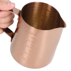 Frothing Cup, Coffee Milk Frothing Pitcher Cup 550ML with Scale Rose Gold Stainless Steel Frothing Pitcher Coffee Steaming Pitcher