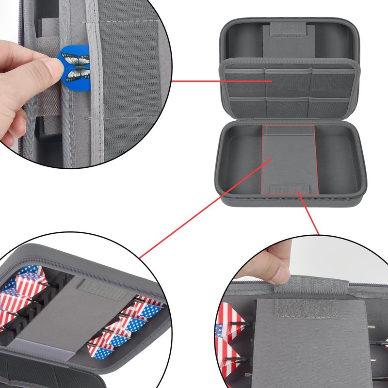 GWCASE Dart Case for 16 Steel and Soft Tip Darts,