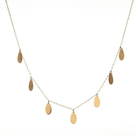 NKlaus Necklace Bracelet or Earrings 375 Gold 9 Carat Women's Anchor Chain with Gold Plate, Gold, No Gemstone