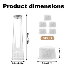 6pcs Starter Filter Replacement Kit for Keurig, Including 1 Water Filter Holder and 5 Elements Activated Carbon Water Filters Replacement for Keurig 2.0 K50 K300 K325 K350 K675 Series Brewers