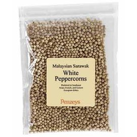 Whole Sarawak White Peppercorns By Penzeys Spices 3.6 oz 3/4 cup bag (Pack of 1)