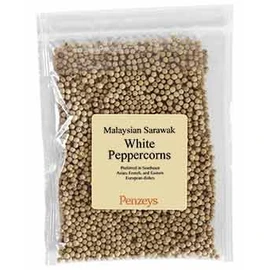 Whole Sarawak White Peppercorns By Penzeys Spices 3.6 oz 3/4 cup bag (Pack of 1)