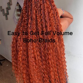 Ginger Boho Braiding Hair Pre stretched for Boho Braids Pre stretched Boho Braiding Hair