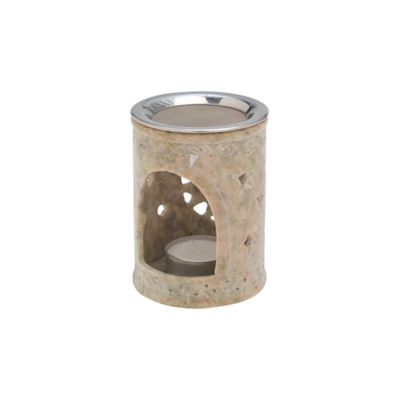 MaMeMi Incense Burner [Height 10 cm] Soapstone, Colour May Vary,