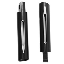 CADUFUELLY 2 Pcs Motorcycle Rear Footpegs CNC Cut Threaded Mounting Foot Pegs Footstool Pedals Replacement for Harley Sportster Road King Electra Glide Fat Bob Dyna Touring Black