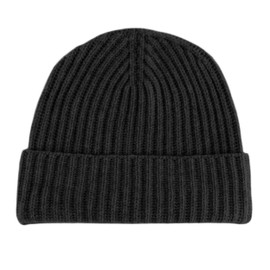 Shorts of Hawick Men's Ribbed 100% Cashmere Beanie Hat - Charcoal Gray - Made in Scotland by Love Cashmere