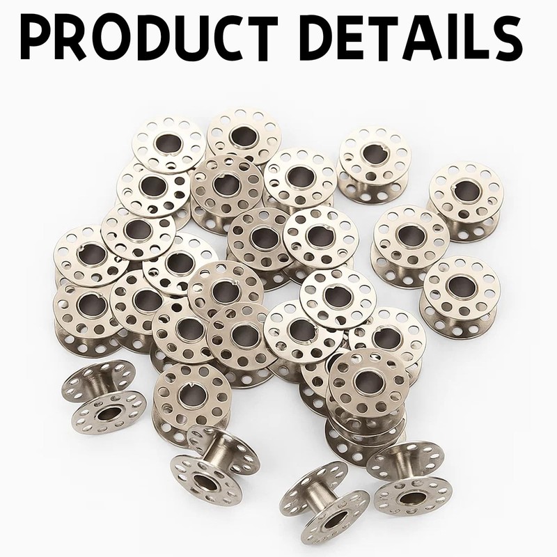40 Bobbins for Sewing Machine, 2.1cm×2.1cm×1.1cm, Universal Sewing Machine Bobbins,