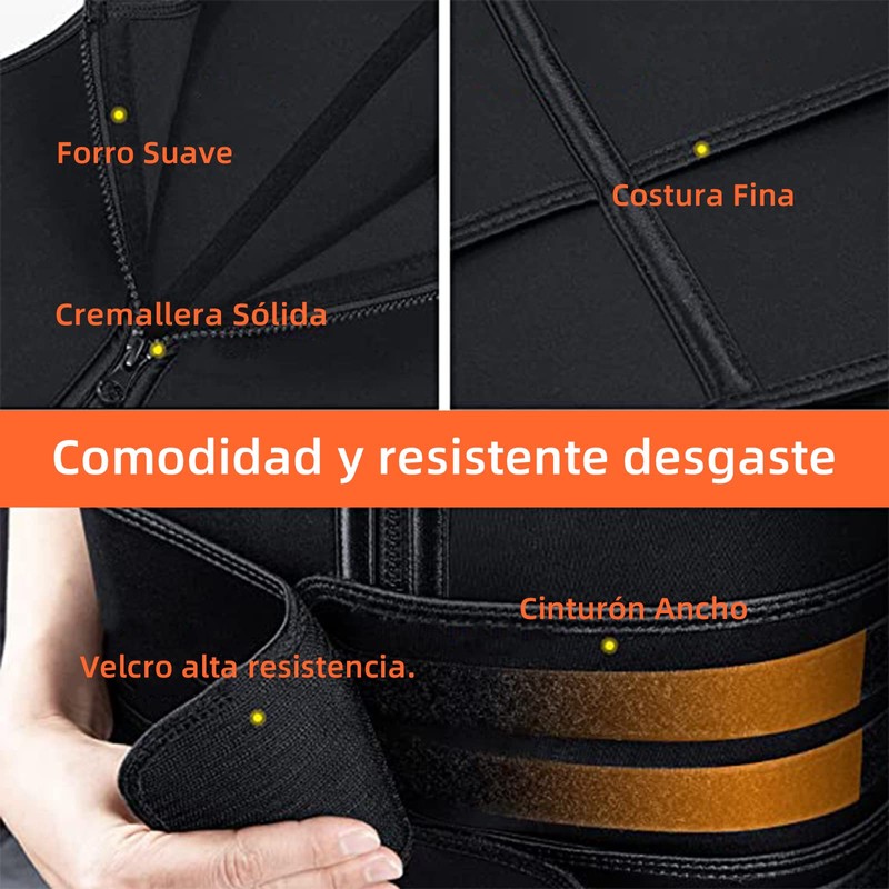 MITEGELO Chaleco Sauna, Chaleco para Sudar hombre, Triple Ajuste de