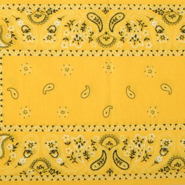 Women's Boho Wide Yellow Bandana Design Headband Bandana Head Wrap Face Mask