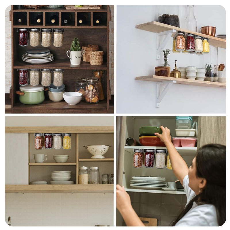 lopeztek Mason Jar Organizer Holder Rack for Food Storage, Under