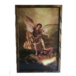 San Miguel Arcangel Cuadro Rustico 36"x24" St. Michael Archangel , New