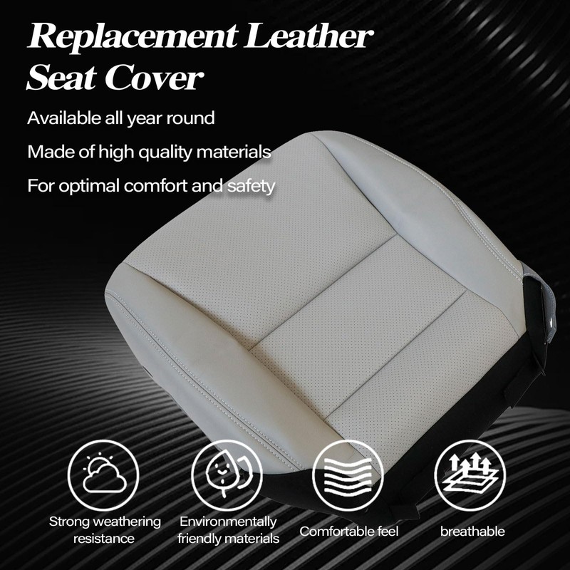 Sekeseauto Gray Replacement Driver and Passenger Side Bottom Seat Covers