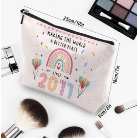 CEASQVAA 13 Year Old Gift Ideas Makeup Bag, 13th Birthday Gifts for Women, Funny 2011 Birthday Decorations Makeup Bags for Her, Sister, Daughter, Niece, Cute Cosmetic Bags Travel Pouch