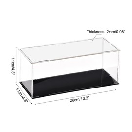 sourcing map Acrylic Clear Display Case Box Dustproof Protection Showcase Cube Collectibles Show Box 25x10x10cm