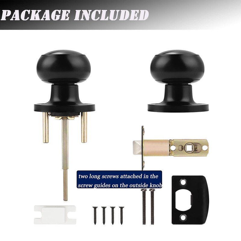 Probrico 10 Pack Round Privacy Door Knob(Thumb Turn Lock on