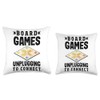 Classic Board Game Night Enthusiast Group Gathering Throw Pillow