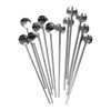 TOPTIE 12 PCS Spoon Straws Stirrer Stainless Steel Drinking Straw