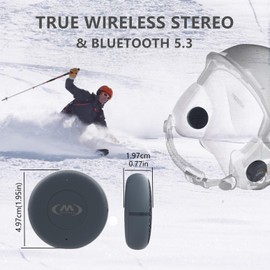 M Jiuyunmu Outdoor Sports Ski Helmets Headphones/Bicycle Helmets Headset- Chips 5.3 - True Wireless Bluetooth Helmet Speakers for Skiing, Snowboarding Mountain Biking