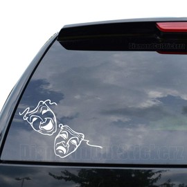 DiamondCutStickerz Drama MASK Theater Comedy Tragedy Decal Sticker Car Truck Motorcycle Window Bumper Laptop Wall Decor - Size (09 inch / 23 cm Wide) - Color (Gloss RED)
