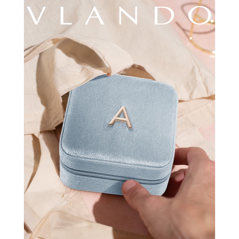 Vlando VJ-23027-HBU-39-A Square Flannel Jewelry Box