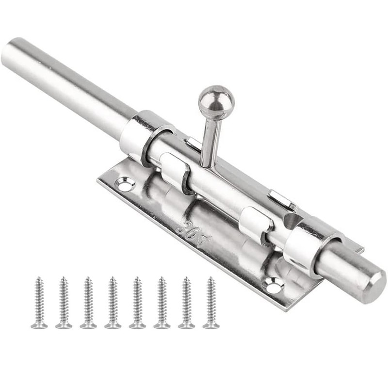 Litensh Door Bolt for Sliding Gates with Hole for Padlock,