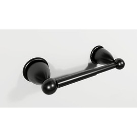 Mirrors and More Toilet Paper Roll Holder for Bathroom (Black), Kitchen Tissue Roll Stand, Wall Mount Hanger for Kitchen Accessories Items, Home and High End Bathroom Accessories