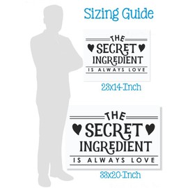 Secret Ingredient is Always Love Wall Decal Vinyl Removable Kitchen Wall Art Decor Saying Lettering Sticker Kitchen Décor Removable Quote