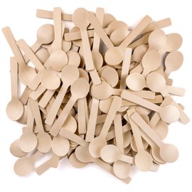 Mini Wooden Spoons For Desserts，100Pcs 4 Inch Compostable Disposable Tasting Spoons，Ice Cream Spoons