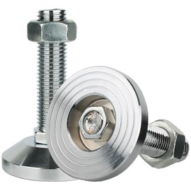 WUEIBUZUDAO Heavy Duty Leveler Leg, Machine Leveling feet3.15 Dia. Base, Leg Leveler M24Thread, 6600 Lb Capacity,Capacity for Workbench, Machine, Cabinet (D80xM24x100,2 Pack,Silvery)