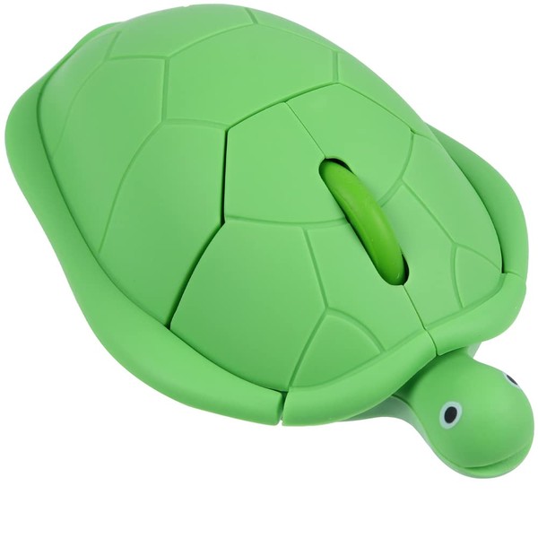 Wireless Mouse Cute Animal Green Turtle Shape Silent Click Ergonomic