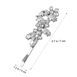 Minkissy Elegant Rhinestone Wedding Hair Pins Silver Sparkly Hair Clips Barrettes