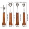 4 Pack Melon Baller Scoop-Melon Baller-Fruit Spoon-Wooden Handle Grapefruit Spoons